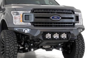Ford F-150 Bumper - Front - Addictive Desert Designs - Bomber with 3 Baja Designs LP6 Mounts - Hammer Black - `18-`20